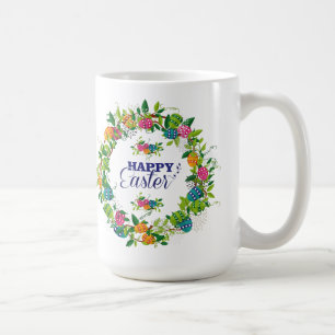 Taza De Café Coloridas flores de primavera y diseño de pascua d