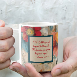 Taza De Café Coloridas flores rusticas bendiciendo a Mug