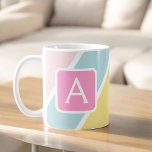 Taza De Café Coloridas franjas feministas Monograma colorido<br><div class="desc">Añade un toque de color y personalidad a tu rutina matutina con nuestro café de café monograma colorido de franjas feministas. Diseñado para alegrar el día, esta vibrante taza combina rayas de moda con un monograma personalizado para darle un toque de individualidad. Esta taza, elaborada con cerámica de alta calidad,...</div>