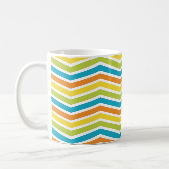 Taza De Café Coloridas líneas ZigZag (Izquierda)