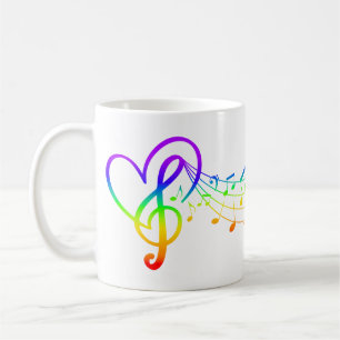 Taza De Café Coloridas notas de música arcoiris, LGBTQ, orgullo