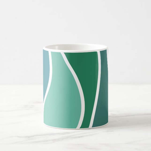 Taza De Café Coloridas olas oceánicas (Centro)