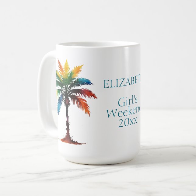 Taza De Café Coloridas palmeras acuáticas personalizadas (Anverso izquierdo)