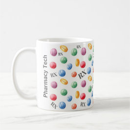 Taza De Café Coloridas Píldoras de color RX Símbolo Farmacia Mu