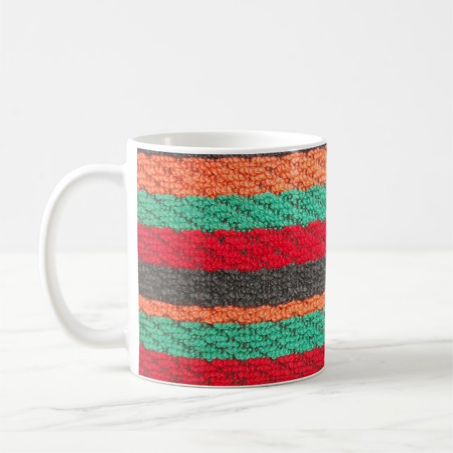 Taza De Café Coloridas rayas de toalla de playa (Izquierda)