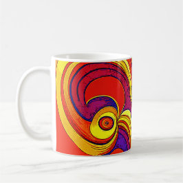 Taza De Café Coloridas Y Groovy Arcoiris Swirls