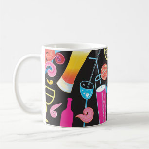 Taza De Café Colorido Cócteles Patrón gráfico sin soldadura