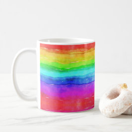 Taza De Café Colorido color arcoiris Wavy Trendy Mug