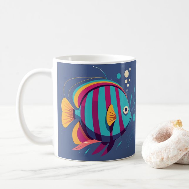 Taza De Café colorido de peces (Con donut)
