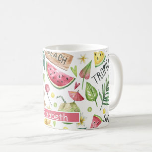 Taza De Café Colorido de playa relajante femenino