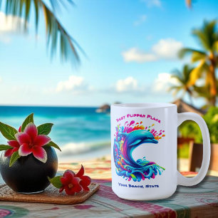 Taza De Café Colorido delfín Splash