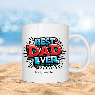 Taza De Café Colorido Día del Mejor Padre Personalizado