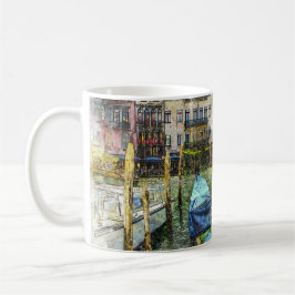 Taza De Café Colorido escena de Venecia Italia pintura góndola