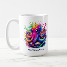 Taza De Café Colorido Esplash Octopus