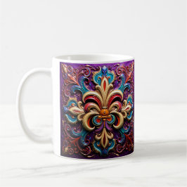 Taza De Café Colorido Fleur de lis coffee mug