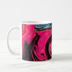 Taza De Café Colorido fondo de pintura marbleizada. Mamáes líqu