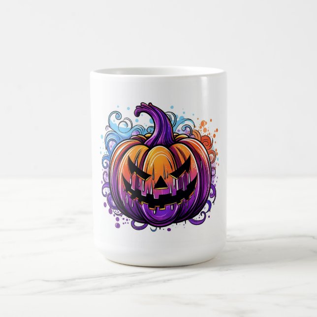 Taza De Café Colorido Jack-O-Lantern (Centro)