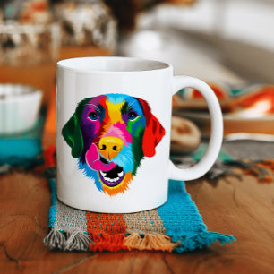 Taza De Café Colorido Labrador Recuperador Café Perro Mug