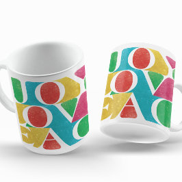Taza De Café colorido marco de fotos de LOVE PEACE JOY