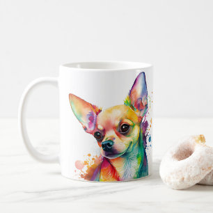 Taza De Café Colorido Mascota de perros chihuahua Café Mug, Cop