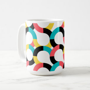 Taza De Café Colorido, moderno, alegre, divertido y geométrico
