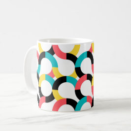 Taza De Café Colorido, moderno, alegre, divertido y geométrico 