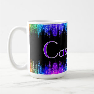 Taza De Café Colorido nombre personalizado que reluce regalo pa