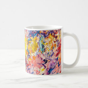 Taza De Café Colorido Original Resumen Pintura Arte Café Mug