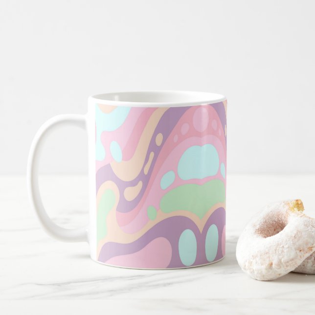 Taza De Café Colorido Pastel Mug (Con donut)