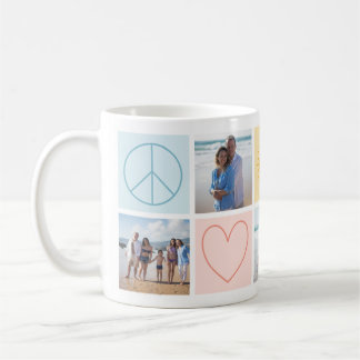 Taza De Café Colorido Pastel Paz Amor y Café Sunshine Mug