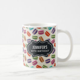 Taza De Café Colorido Patrón de Macarones Parisinos Cumpleaños