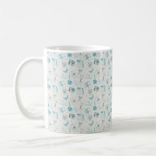 Taza De Café Colorido patrón de navidad vintage