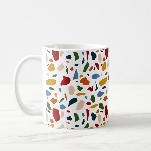 Taza De Café Colorido patrón terrazzo (Izquierda)