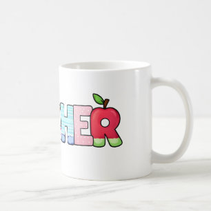 Taza De Café Colorido profesor Word Art Fun