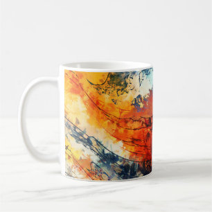 Taza De Café Colorido Resumen de arte contemporáneo