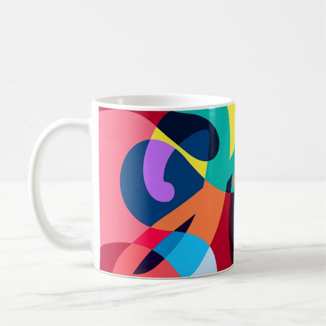 Taza De Café Colorido Resumen Fondo Psicodélico Líquido (Izquierda)