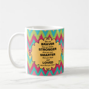 Taza De Café Colorido Rosa Verde Azul Amarillo Chevron Animar