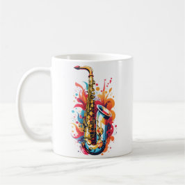 Taza De Café Colorido saxofón