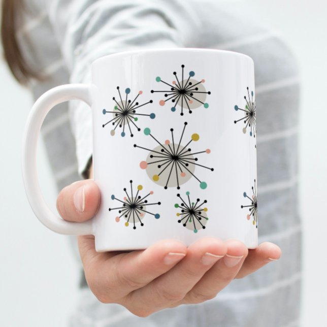 Taza De Café Colorido Starburst Atómico Turquesa Retro Mug (Subido por el creador)