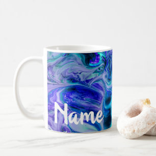 Taza De Café Colorido Swirling Blue Design Coffee Mug Cup