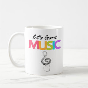 Taza De Café Colorido Treble Clef Vamos a aprender música