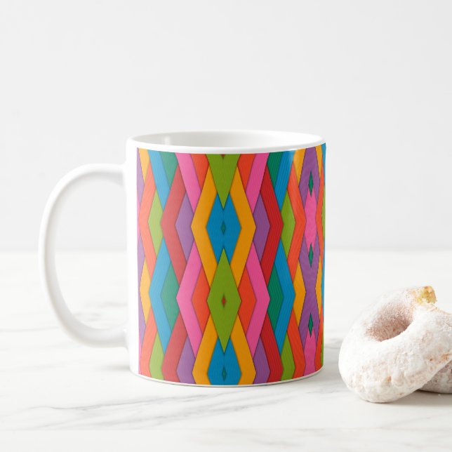 Taza De Café Colorido Triangles Mug (Con donut)