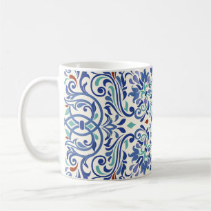 Taza De Café Colorido Turco: Elegancia De Azulejos Sin Fin.