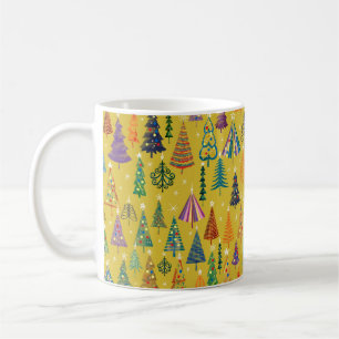 Taza De Café Coloridos árboles de navidad sin fisuras de patrón