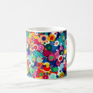 Taza De Café Coloridos Círculos Felices Originales