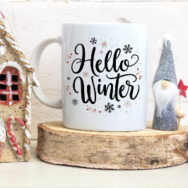 Taza De Café Coloridos copos de nieve Hola Navidades Elegantes 