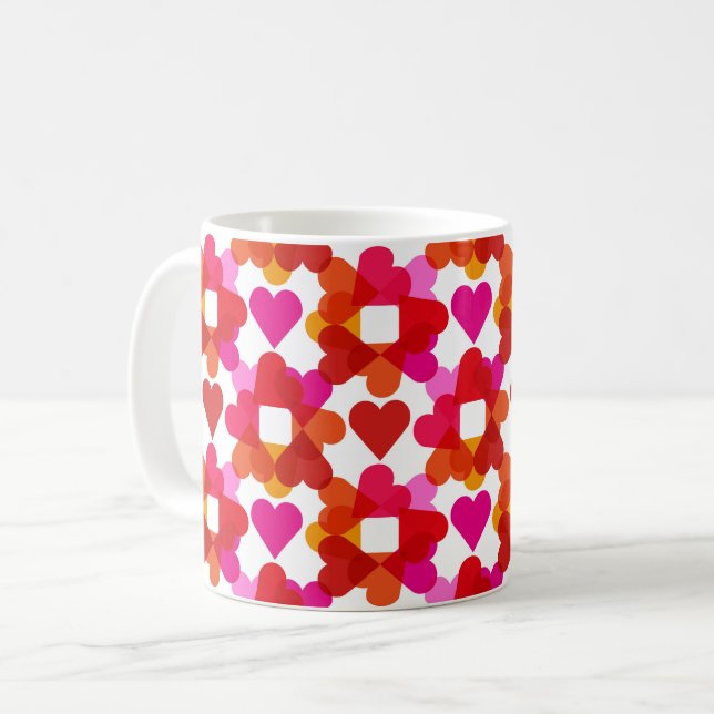 Taza De Café Coloridos corazones (Anverso izquierdo)