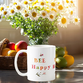 Taza De Café Coloridos Pastels Bee Happy