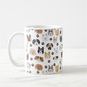 Taza De Café Coloridos perros graciosos y adornos de garras de 