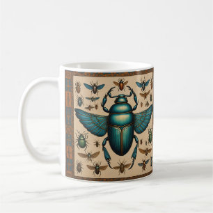 Taza De Café Coloridos Scarabis Egipcios